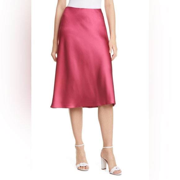 Club Monaco Dresses & Skirts - Club Monaco (0) Trycia Magenta Pink Rose Satin Romantic Feminine Midi Skirt
